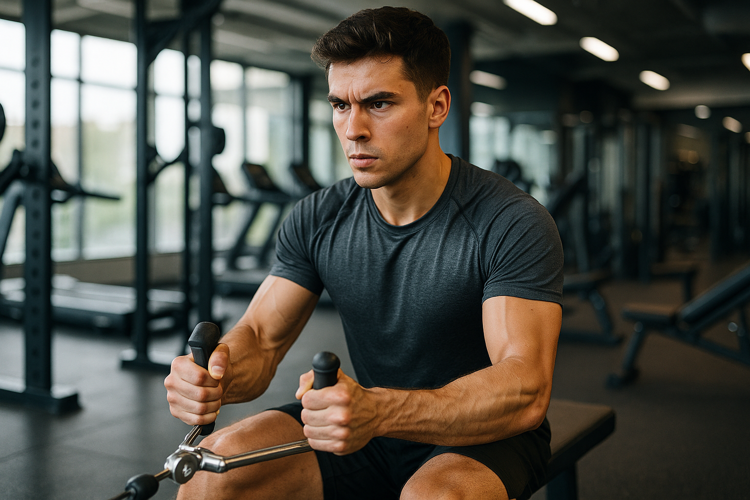 a young man working out